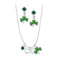thumbnail image 2 of Delight Jewelry Silvertone Medium Infinity Sign Green Shamrock Necklace and Clover Earrings Jewelry Set, 2 of 5
