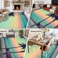 thumbnail image 5 of Turquoise Pink Coastal Area Rugs 5'x7', Washable Small Throw Rugs for Laundry Room Playroom, Summer Tropical Beach Palm Tree Indoor Outdoor Rug Non-Slip Low Pile Carpet Runner Reversible Floor Mats, 5 of 8