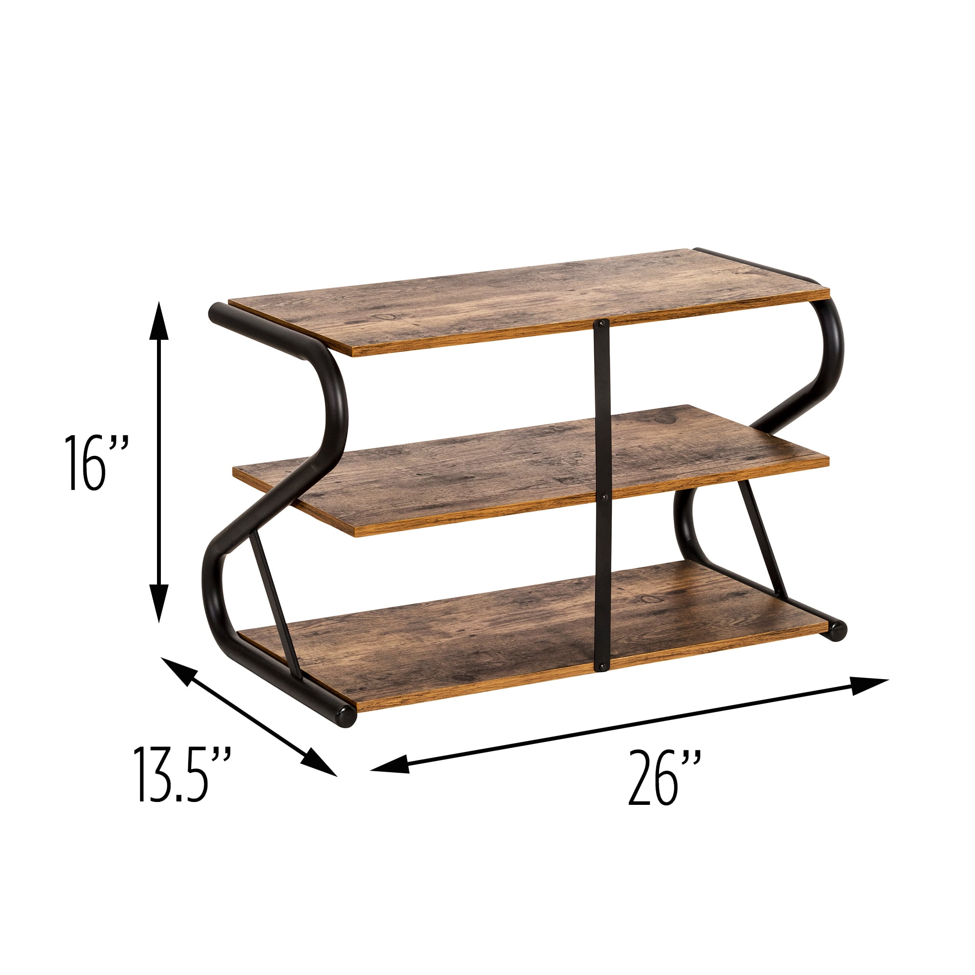 Rustic Z-Frame 3-Level Shoe Rack