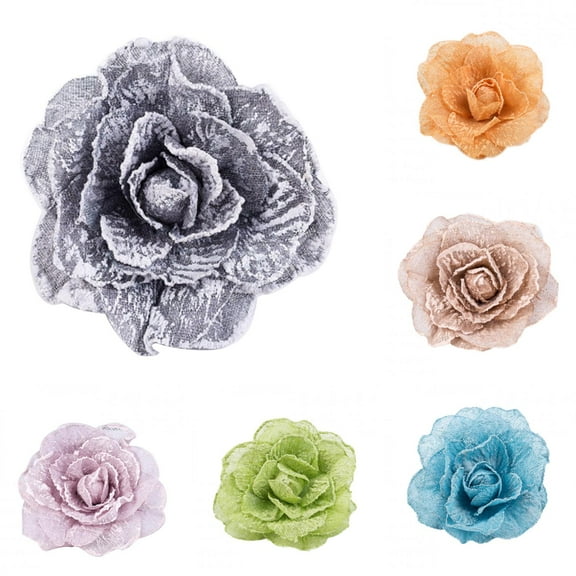 Limei Rose Magnetic Curtain Tiebacks, Flowers Drape Tie Backs, 1 Pack Decorative Rope Holdback Holder, Thin or Sheer Window Drapries Bed Canopy (Pink)