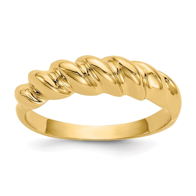 14k Yellow Gold Twisted Dome Ring