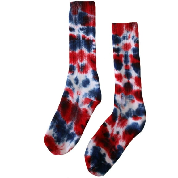 Tie Dye Women's Red/Blue Crew Socks (9/11)