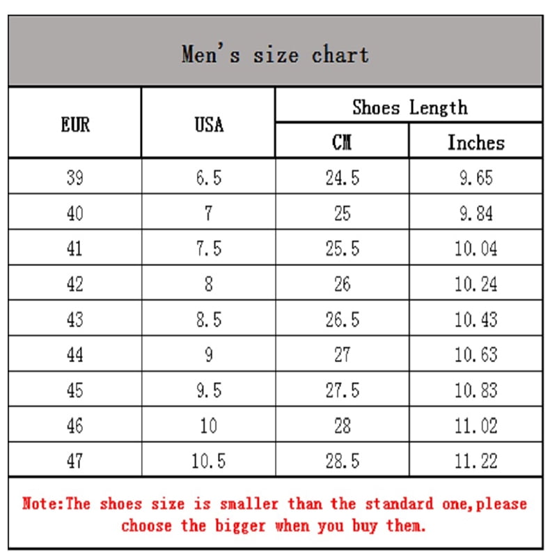 Walmart Shoe Size Chart Canada