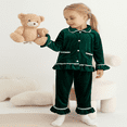 GYRATEDREAM Toddler Baby Girl Two Piece Pajamas Set Kids Velvet Button