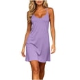 thumbnail image 4 of Naittoop Nightgown for Womens Racerback Night Shirt Sexy Sleepdress Daily Wear Cami Dress V Neck Spaghetti Strap Sleepwear, 4 of 5