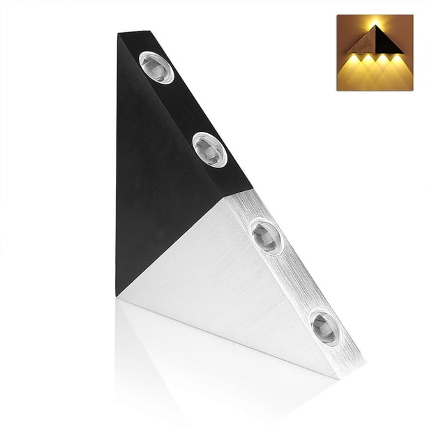 Yuarrent Lámpara de pared LED con forma de triángulo de 5 LED Luz de noche de pared para el hogar para escaparate de la sala de estar Iluminación y accesorios No.2 Yuarrent HA024519-02