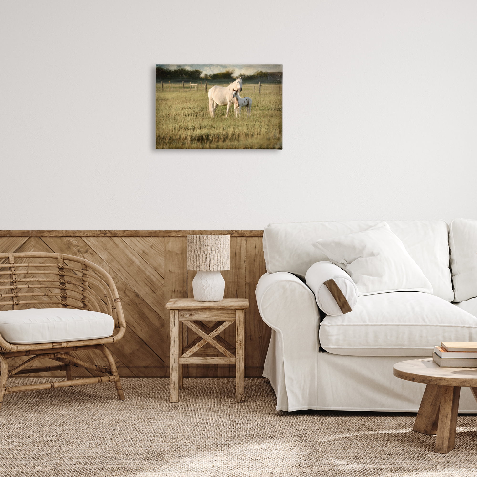 Stupell Industries Rural Horse and Foal Landscape Photography Gallery Wrapped Canvas Art Print Wall Art, 24 x 16