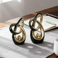 thumbnail image 2 of Black and Gold Decor Desk Sculpture Home Decor Large, Abstract Modern Art Gold Knot Knick Knacks for Shelves, Coffee Table Dining Table, Mantle Cabinet TV Stand Christmas Centerpiece, 2 of 8