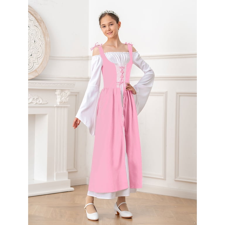 iiniim Kids Girl's Renaissance Dress up Halloween Fancy Medieval Gothic High Waist Gown Maxi Dress Pink 16 - Walmart.com iiniim Kids Girl's Renaissance Dress up Halloween Fancy Medieval Gothic High Waist Gown Maxi Dress Pink 16 - Walmart.com