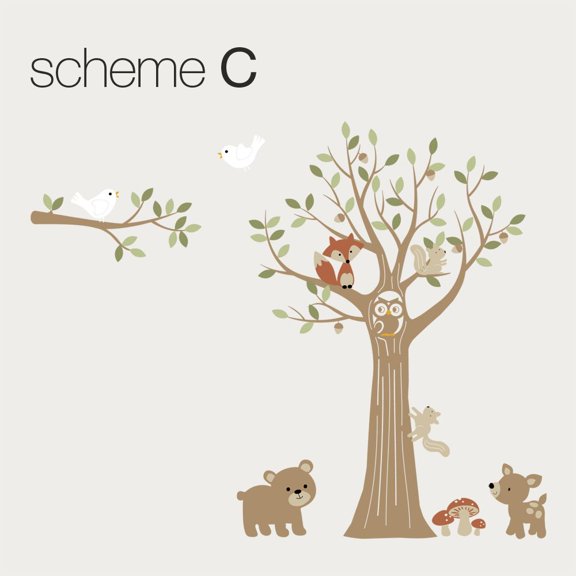 TREE WITH FOREST FRIENDS WALL DECAL