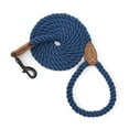 thumbnail image 1 of Correa para perro Mile High Life, correas de cuerda de algodón trenzadas con punta de cuero a medida con punta de cuero, cierre de metal resistente de 5 pies 1/2 pulgadas de grosor, correa para camina, 1 of 1