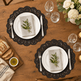 Black 100 Pack 13.5 Inch Round Disposable Paper Lace Doily Place Mats ...
