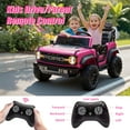thumbnail image 3 of Ford Bronco Raptor 24V Kids Ride on Toys, Battery Powered Ride on Cars 2 Seater with Remote Control, Electric Car for Boys Girls 3-8 w/Bluetooth & LED Headlights, Pink, 3 of 8