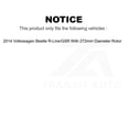 thumbnail image 2 of Transit Auto Front Rear Coated Disc Brake Rotors and Ceramic Pads Kit for Car 2014 Volkswagen Beetle R-Line GSR with 272mm Diameter Rotor KGC-101306, 2 of 2