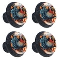 thumbnail image 2 of 4 Pcs Thanksgiving Turkey Knobs for Kitchen Cabinet Cupboard Dresser Bookcase Drawer Pulls Handles Round Home Decor, 2 of 8