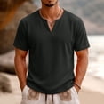 thumbnail image 2 of Men's Casual Sport Top Short Sleeve V-Neck T-Shirt Tops Quick Dry Breathable Moisture Wicking Workout Gym Training Running Essential Gift For Him | JASKFLY,Black L, 2 of 8
