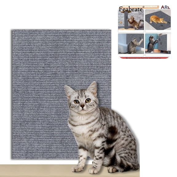 Cat Scratch Mat Trimmable Cat Scratch Carpet Protector, Anti-Scratch Furniture Couch Wall Protector Pad, Durable Cat Scratching Pad for Sofa, Door, Wall Protection