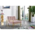 thumbnail image 2 of Maklaine Velvet/Stainless Steel/Solid Wood Pink Accent Chair in Pink, 2 of 5