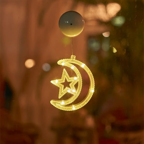 Pisexur Christmas Window Lights, Christmas Window Decorations Battery Powered Hanging Christmas Lights Snowflake & Star & Elk Shaped with Suction Cup for Xmas,Balcony,Party,Indoor Outdoor Decor