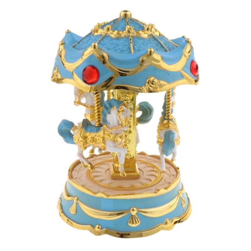 Carousel Music Box Merry Go Round Wind Up Toy Christmas Decor Ornament Gift 
