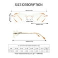 thumbnail image 5 of TERAISE Frameless Reading Glasses For Women With Blue Light Blocking,Fashion Diamond Cutting Rimless Eyeglasses（Gold-150）, 5 of 6