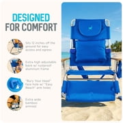 Ostrich The Deluxe 3N1 Lightweight Outdoor Beach Lounge Chair with Footrest, Blue