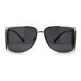 thumbnail image 3 of Mens Futuristic Robotic Racer Metal Side Visor Sunglasses Silver Black, 3 of 4