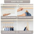 thumbnail image 5 of Space Saving Hangers for Closet – 4 Pack European Beechwood 6-Tier Shirt Organizer with 360° Swivel Hook – Collapsible Clothes Hanger for Closet Organization (Hangers Not Included), 5 of 5