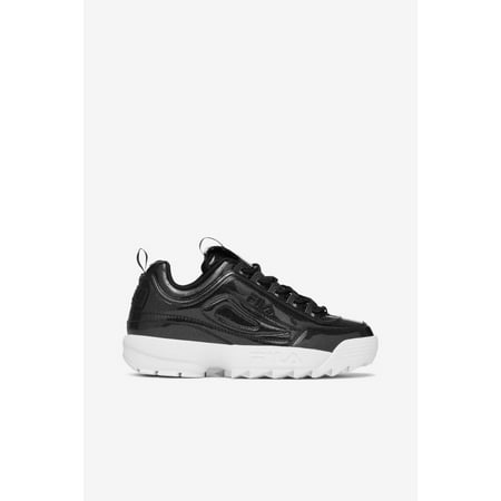 FILA Womens Disruptor 2 Metallic Sneakers Black White Size 5XM02337-021