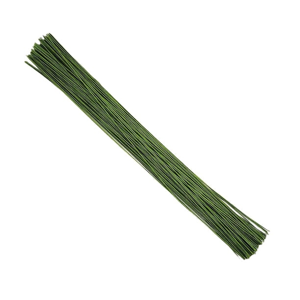 18 varillas de alambre de hierro envueltas en papel para flores, hechas a mano, material para bricolaje, flores de papel, ramas de flores verdes y blancas