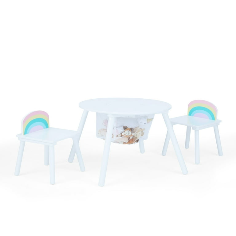 Fantasy Fields Rainbow Play Table with Two Chairs, White Fantasy Fields Rainbow Play Table with Two Chairs, White