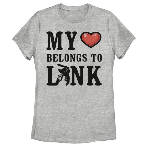 Women's Nintendo My Heart Belongs to Link Graphic Tee Athletic Heather Large