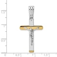 thumbnail image 2 of Diamond2Deal 14K Two-tone Gold Crucifix Pendant for Women (L- 1.58 inch, W- 0.82 inch), 2 of 6