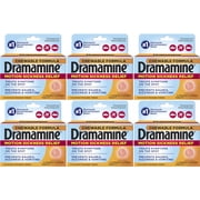 Dramamine Motion Sickness Relief Chewable Tablet Orange Flavor, 8ct, 6-Pack