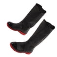 thumbnail image 4 of Botas de lluvia para hombre, impermeables, transpirables, resistentes al desgaste, antideslizantes, con agarre fuerte, altas, con felpa para exteriores, negras con suela roja, talla 41, 4 of 14