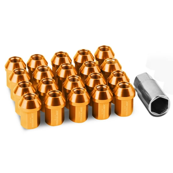 DNA Motoring LN-ZTL-9018-15-OR 20-Piece M12 x 1.5 Aluminum Alloy Wheel Lug Nuts   Deep Drive Extension (Orange)
