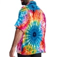thumbnail image 3 of tie dye129 Men's Short Sleeve Shirts, Casual, Printed, Button Down, Beach Shirt - Spread Collar Tops for Summer Beach Fun, 3 of 6
