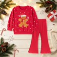 thumbnail image 3 of Enyan Toddler Girl Christmas Outfit Fall Winter Clothes Long Sleeve Crewneck Top and Legging Pant 2Pcs Set, 3 of 8