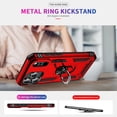 thumbnail image 6 of Pozyie Rugged Case for iPhone 17 Pro Max with Screen Protector, Full-Body Shockproof Protective Cover with Metal Magnetic 360° Rotating Ring Kickstand, Red, 6 of 6