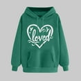 thumbnail image 2 of Goodeals Clearance Sales,Women's Casual Heart Print Hoodies Cute Long Sleeve Pullover Hoodie Sweatshirt Tops Valentines Day Gift Pullover for Her(Army Green,M), 2 of 5