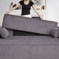 thumbnail image 6 of Oversized 66" Sleeper Sofa with Pull-Out Bed, 3-in-1 Convertible Sofa Bed with Storage Pockets for Living Room, Grey, 6 of 7