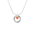 thumbnail image 2 of Delight Jewelry Acrylic 5/16" Orange Heart Hero Ring Charm Necklace, 18", 2 of 4