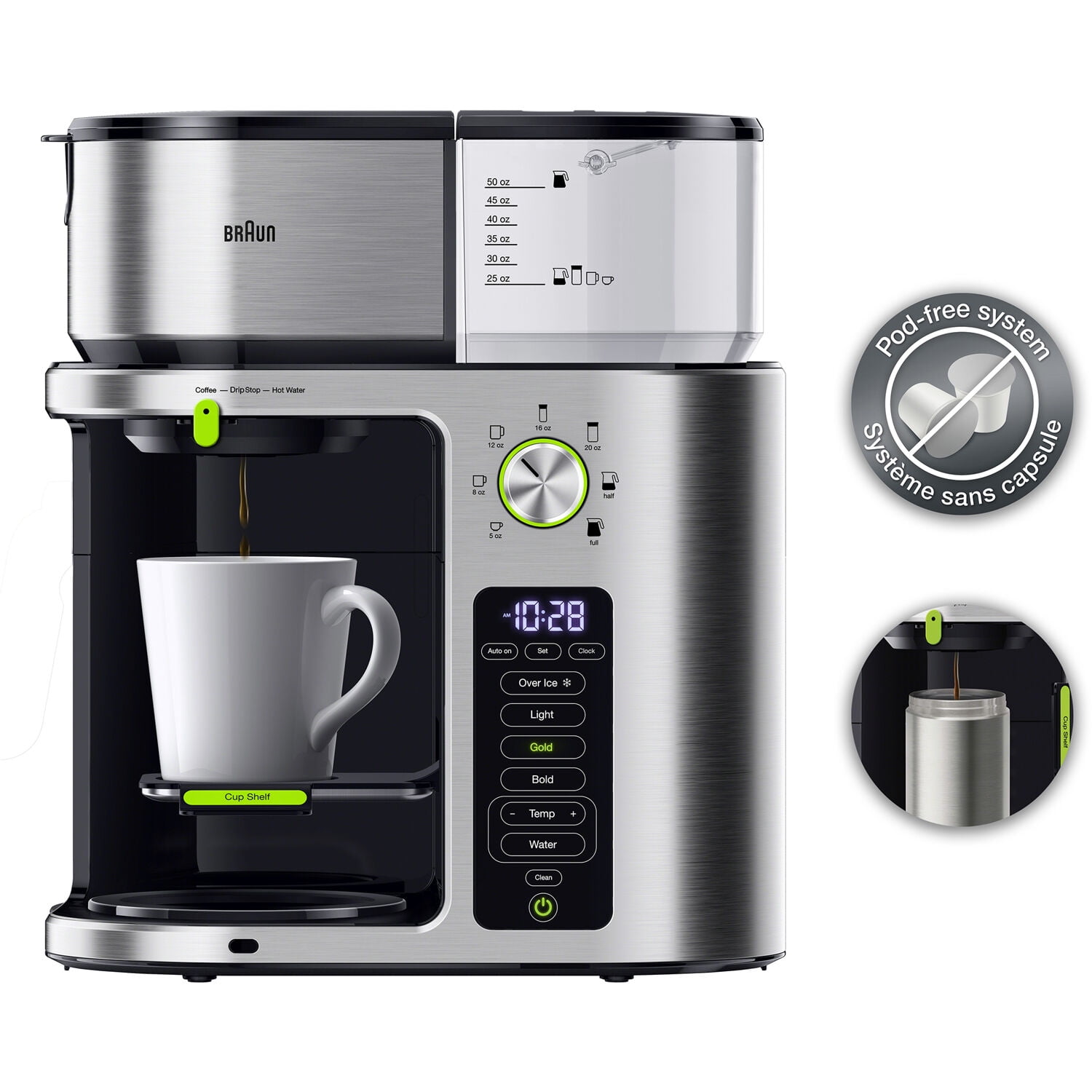 Braun Stainless Steel 10 Cup Pot Carafe Brew Coffee Maker