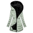 thumbnail image 7 of QATAINLAV Fleece Warm Winter Coat for Woman Windproof Hooded Long Down Jacket Solid Color Thicken Outerwear with Pockets Mint Green XL, 7 of 7