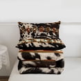 thumbnail image 4 of Cowhide Quilt Brown Highland Cow Print Queen Comforter Set,Western Bedding Set Exotic Aztec Duvet Insert,Farmhouse Wild Animals Longhorn Skin Room Decor Cowboys Gifts for Men, 4 of 7