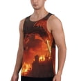 thumbnail image 2 of Pofeuu Fiery Dragons Castle Attack Print Men's Workout Tank Tops Sleeveless Muscle Gym Shirt Quick Dry-4X-Large, 2 of 7