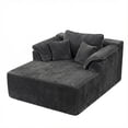 thumbnail image 6 of Leumius Oversized Chaise Lounge Chair Indoor,Corduroy Upholstered Boneless Sofa Bed,Modern Deep Seat Cloud Sofa Couch with Back Cushion and Pillows for Living Room, No Assembly Required,Antique Gray, 6 of 14