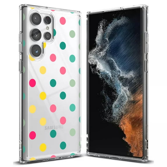 TalkingCase Slim Phone Case Compatible for Samsung Galaxy S22 Ultra 5G, Polka Dot 16 Print, Thin Light, Flexible, Soft, USA