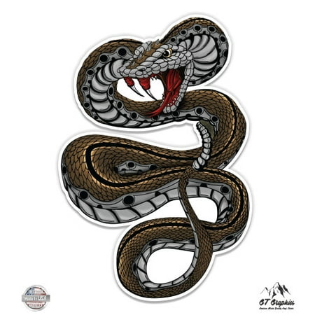 Rattlesnake - 3" Vinyl Sticker - For Car Laptop I-Pad Phone Helmet Hard Hat - Waterproof Decal