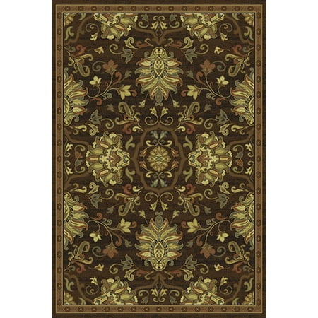 Oriental Weavers Hudson Area Rug - 042G1 - 1 10 x 7 6 - in Brown/ Beige - Vintage Inspired Stain Resistant Family and Pet Friendly Entryway Hallway Runner Rug